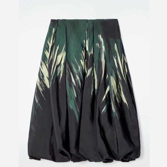 COS Printed Bubble-Hem Midi Skirt - Picture 1 of 12